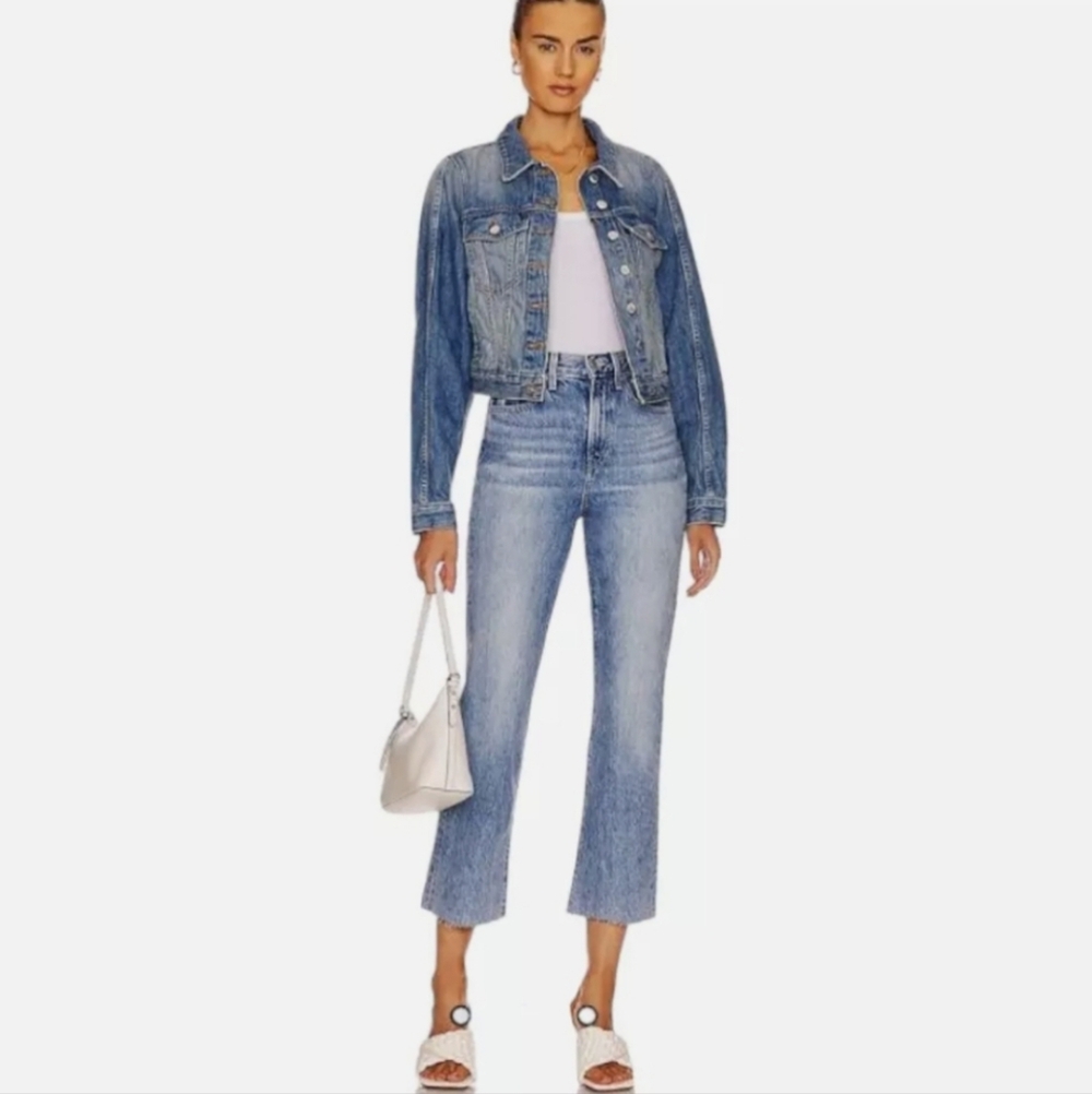 Veronica Beard Carly Kick Flare Jeans 100% Cotton Pebble Stone Blue 14/32 NWT - Picture 4 of 17